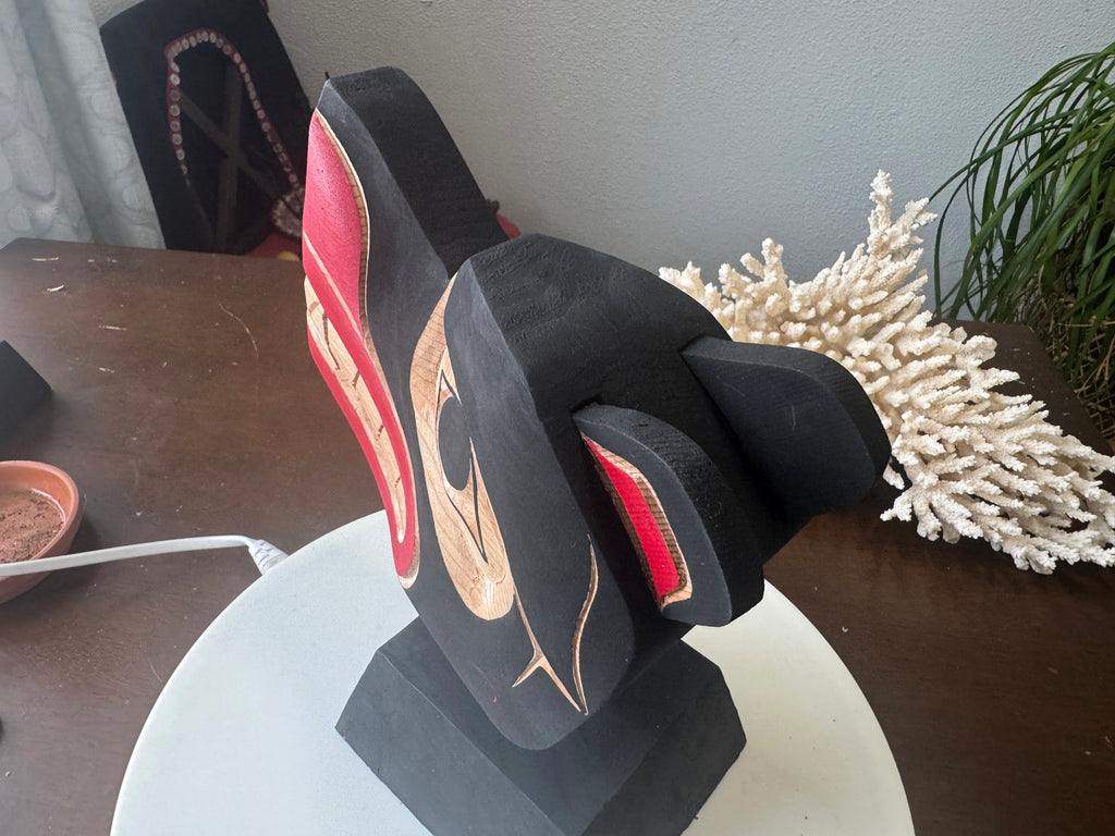 Northwest Coast First Nations art by Gilbert Dawson - BEAR Maskette on Stand