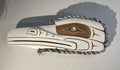 Northwest Coast Indigenous carving of a WHITE RAVEN hand carved by Morris Johnny 2026 (Copy)