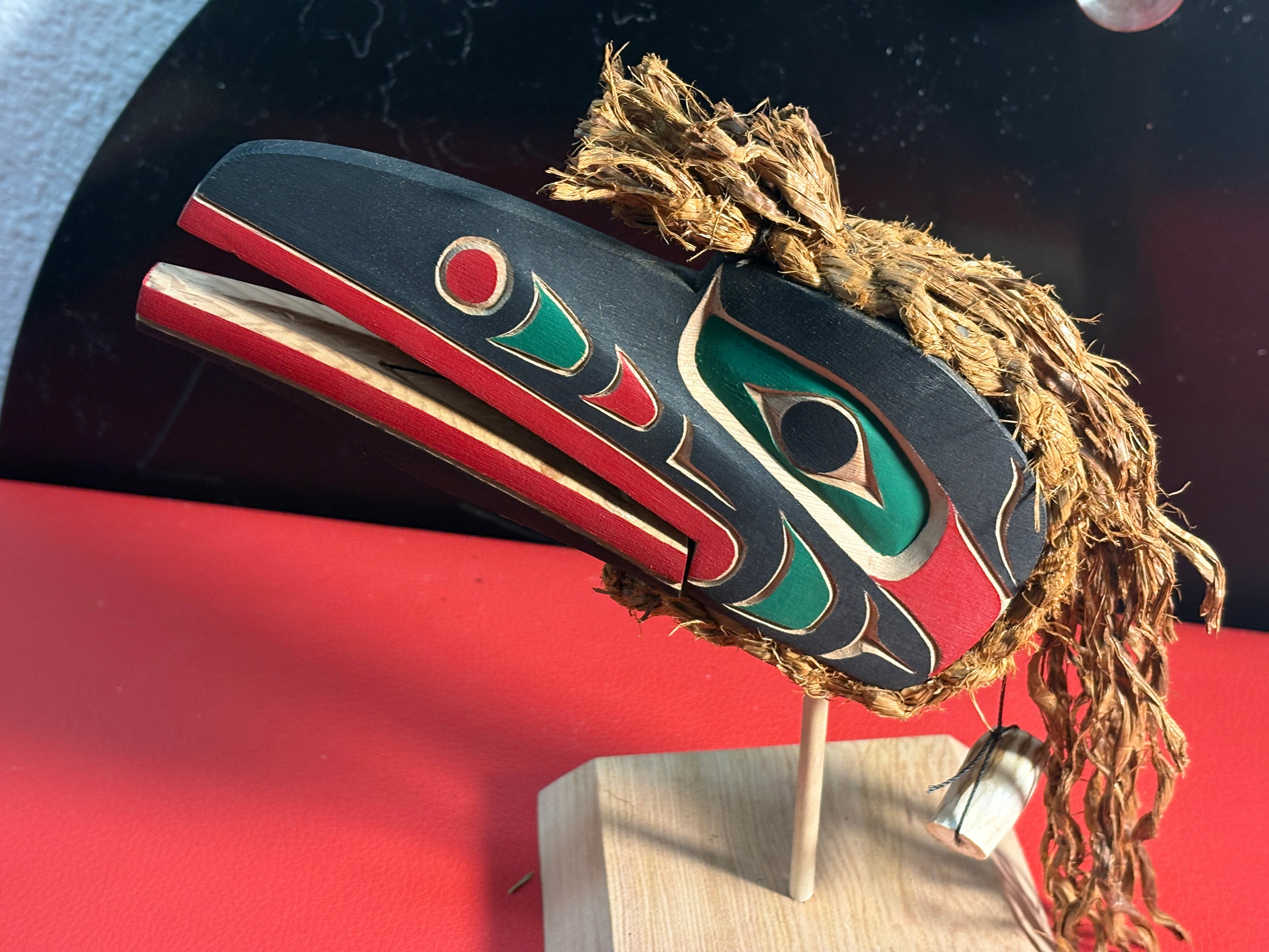 SOLD Northwest Coast Indigenous carving of a Mini RAVEN Clapper hand carved by Morris Johnny 2026