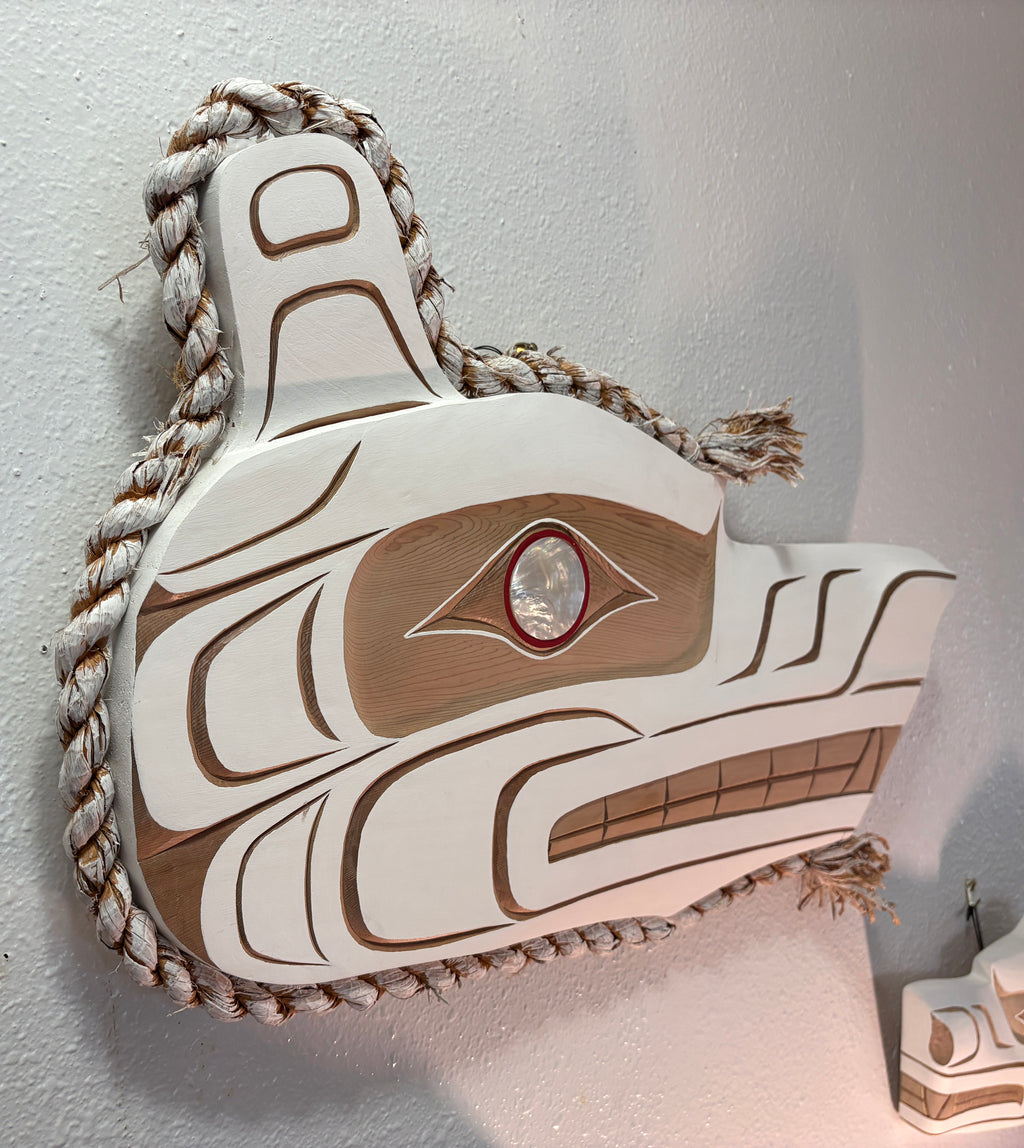 Kwakwaka’wakw Northwest Coast Indigenous carving by Morris Johnny 2026 WHITE WOLF