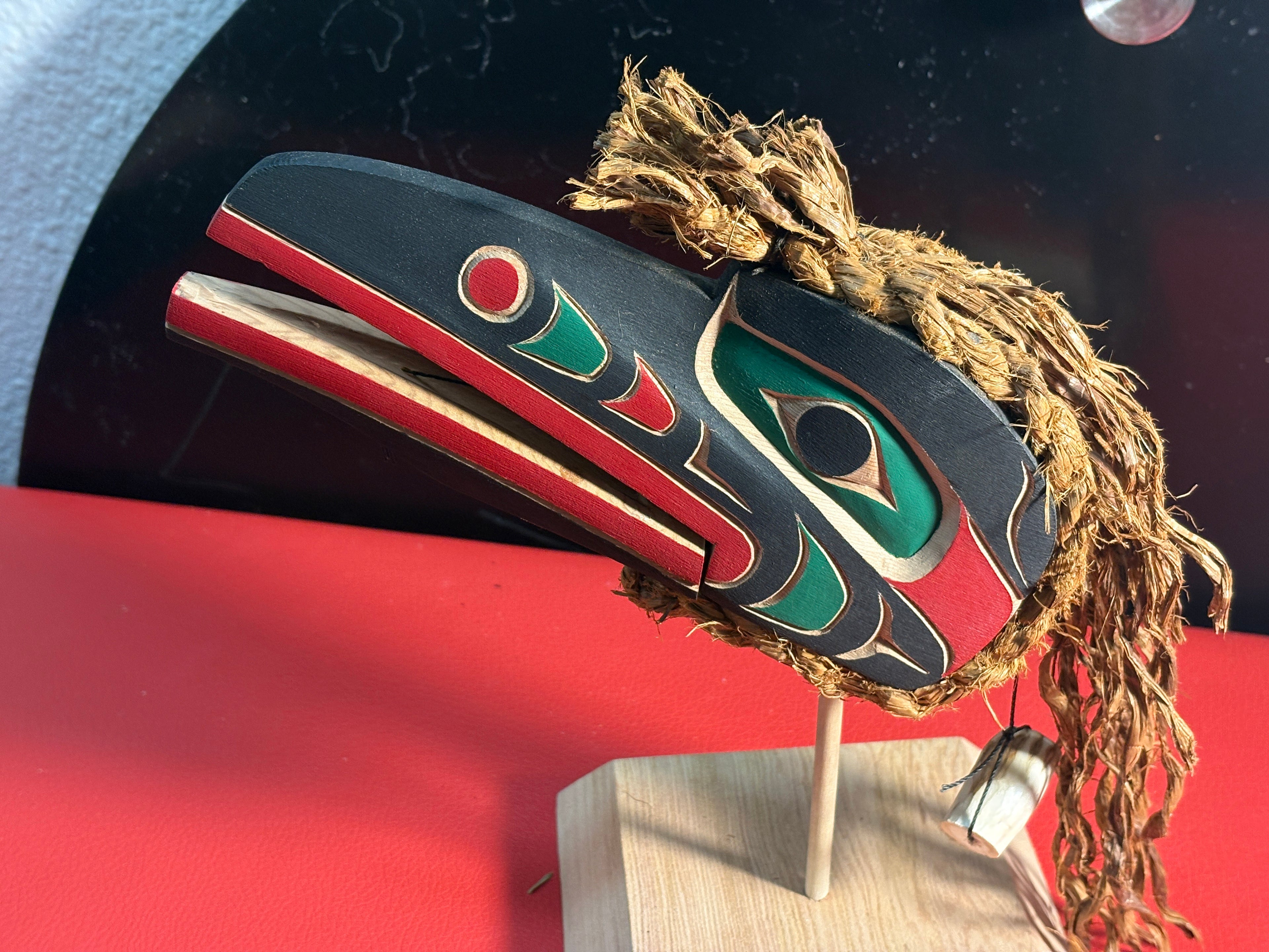 SOLD Northwest Coast Indigenous carving of a Mini RAVEN Clapper hand carved by Morris Johnny 2026