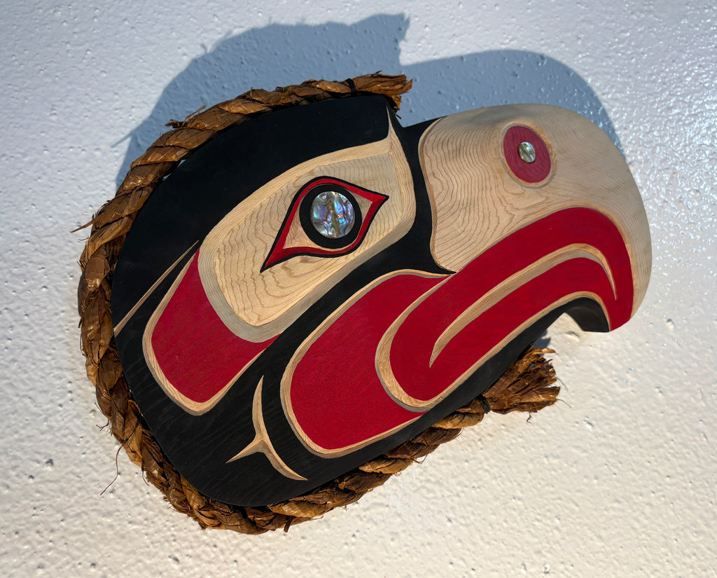 SOLD Northwest Coast Indigenous Art carving of a hand carved EAGLE by Morris Johnny 2026