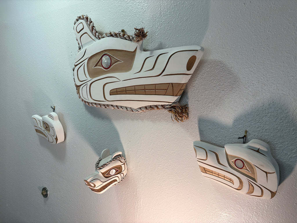Kwakwaka’wakw Northwest Coast Indigenous carving by Morris Johnny 2026 WHITE WOLF