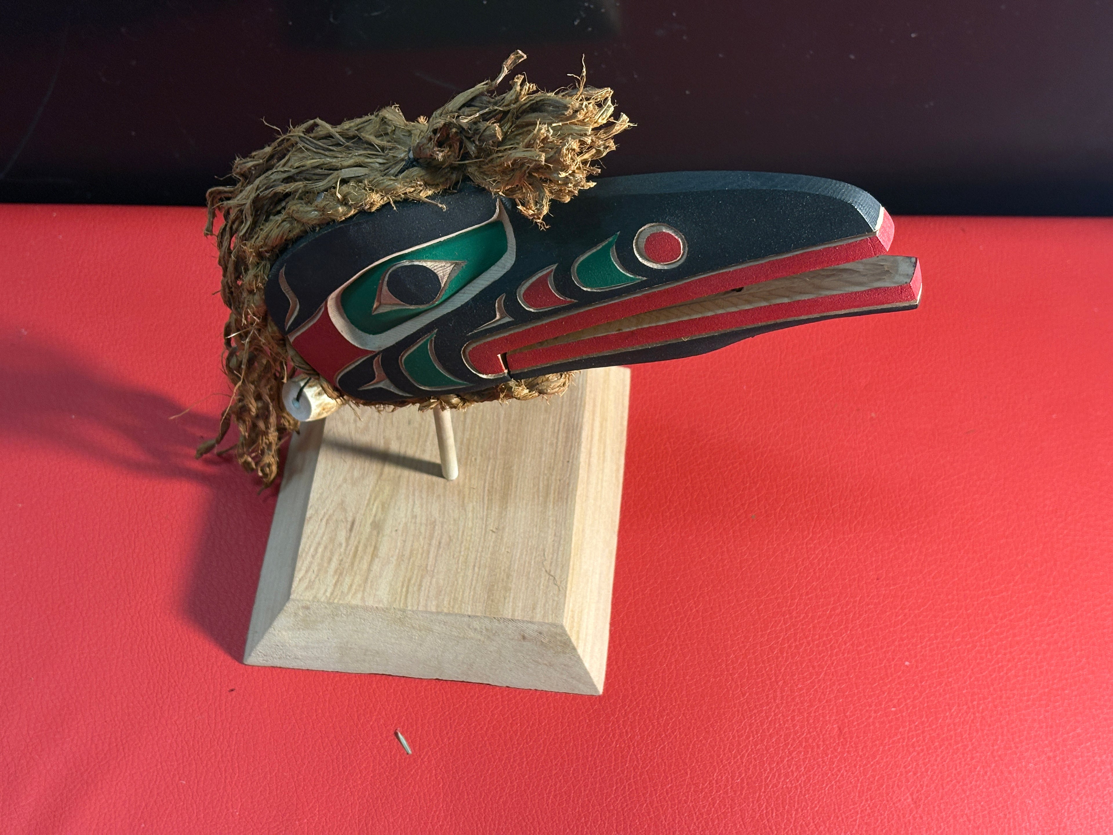 SOLD Northwest Coast Indigenous carving of a Mini RAVEN Clapper hand carved by Morris Johnny 2026