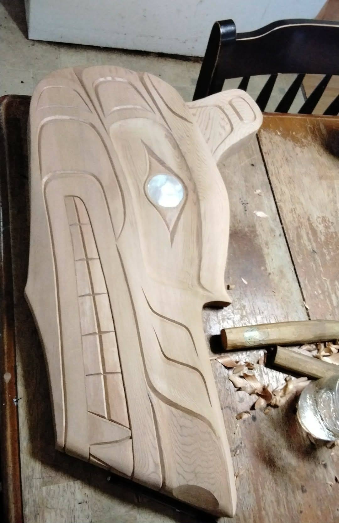 Kwakwaka’wakw Northwest Coast Indigenous carving by Morris Johnny 2026 WHITE WOLF