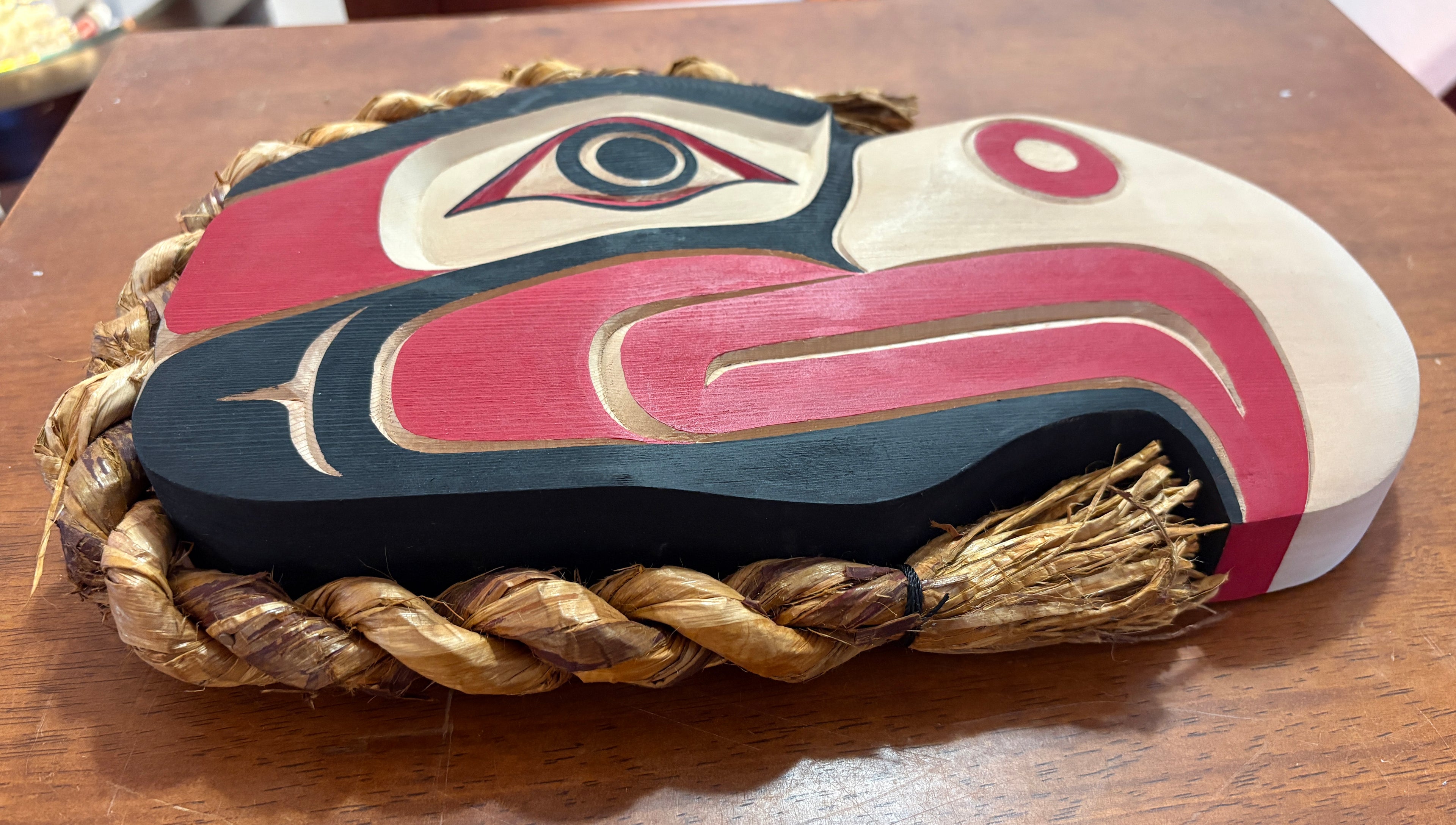Northwest Coast Indigenous Art carving of a hand carved EAGLE by Morris Johnny 2026
