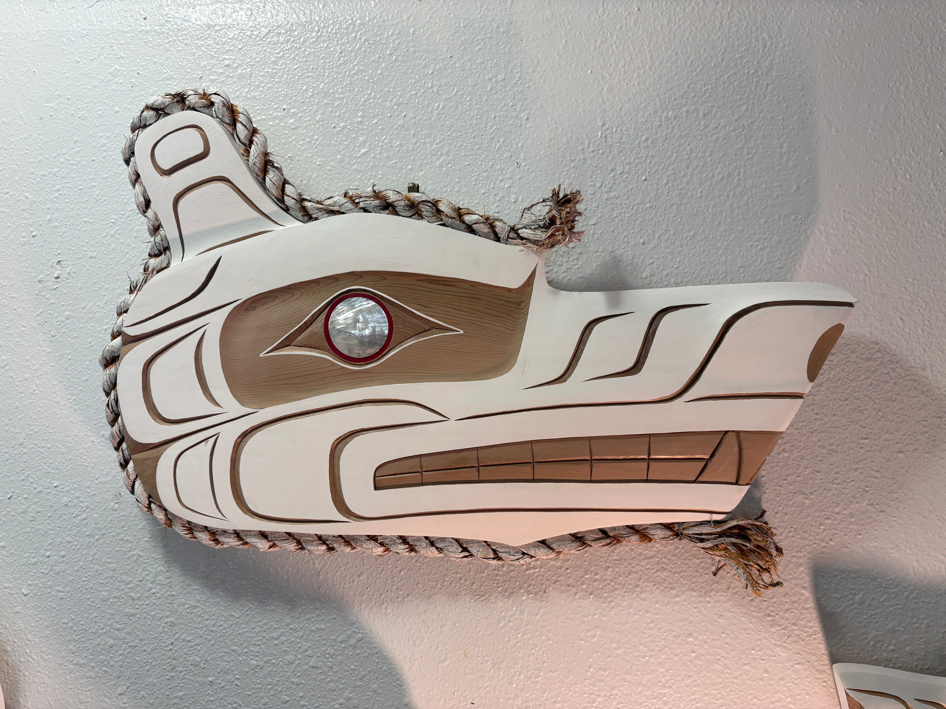 Kwakwaka’wakw Northwest Coast Indigenous carving by Morris Johnny 2026 WHITE WOLF