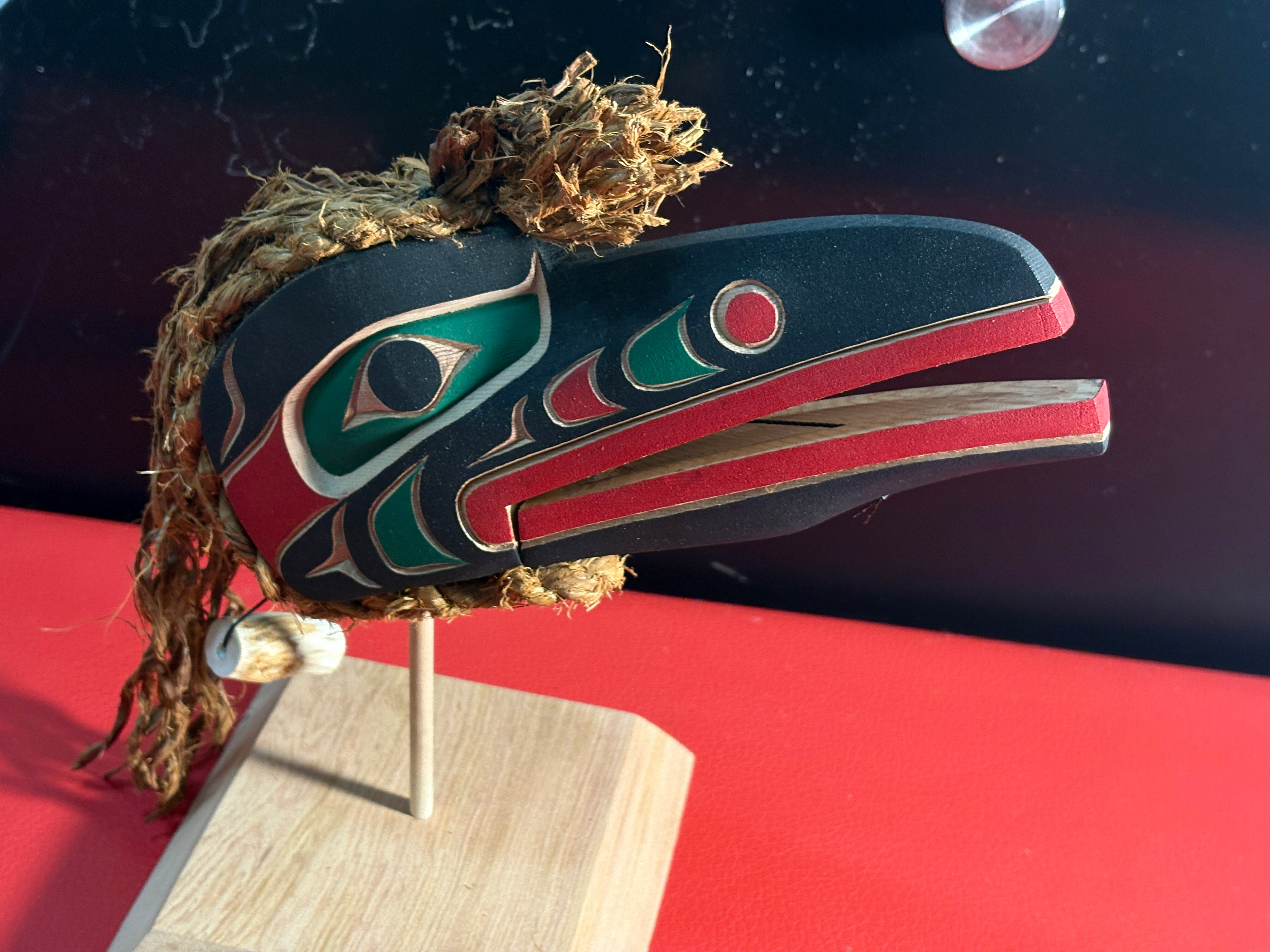 SOLD Northwest Coast Indigenous carving of a Mini RAVEN Clapper hand carved by Morris Johnny 2026