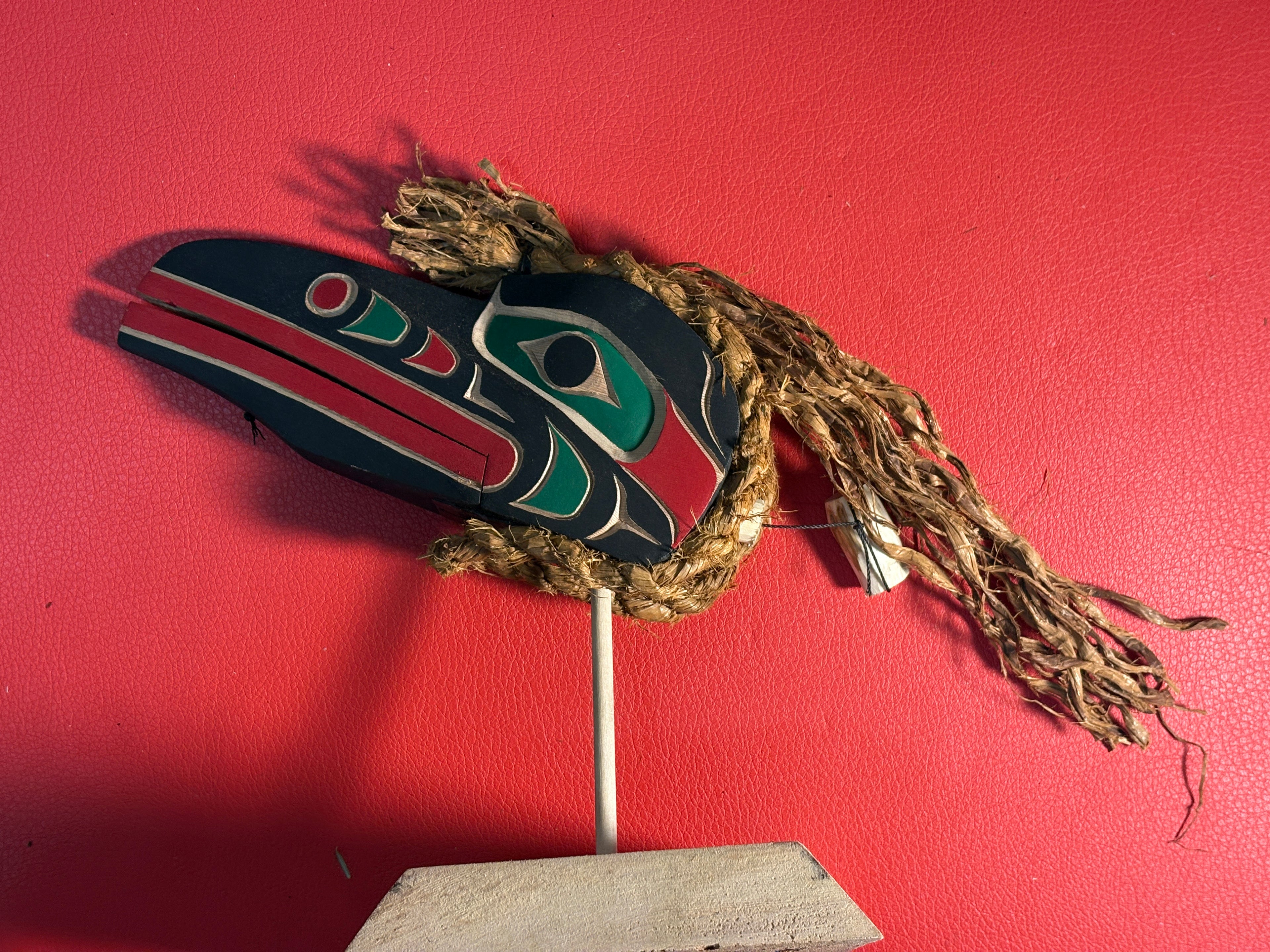 SOLD Northwest Coast Indigenous carving of a Mini RAVEN Clapper hand carved by Morris Johnny 2026