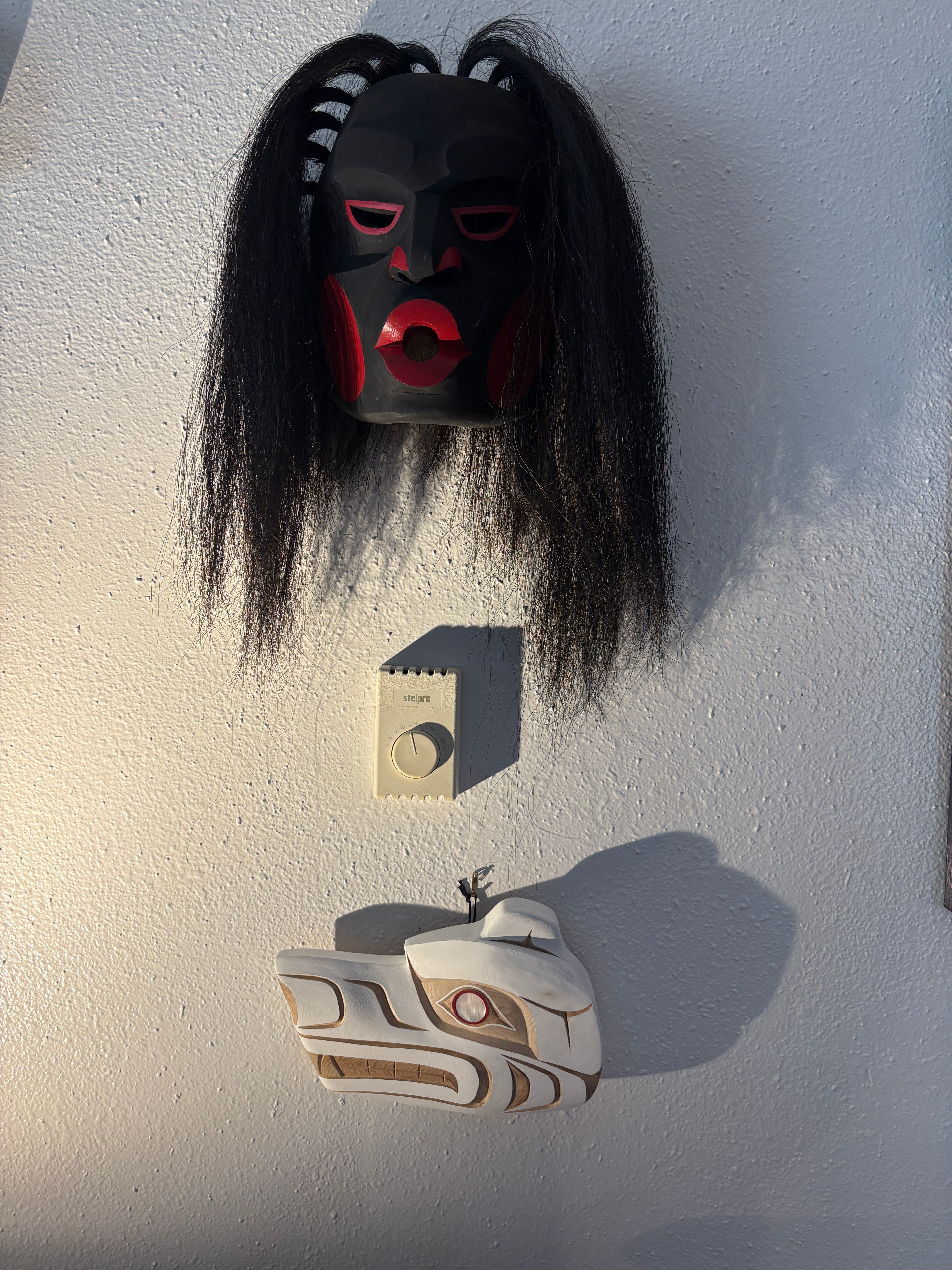 Northwest Coast Indigenous carving of a hand carved SPIRIT BEAR by Morris Johnny 2026