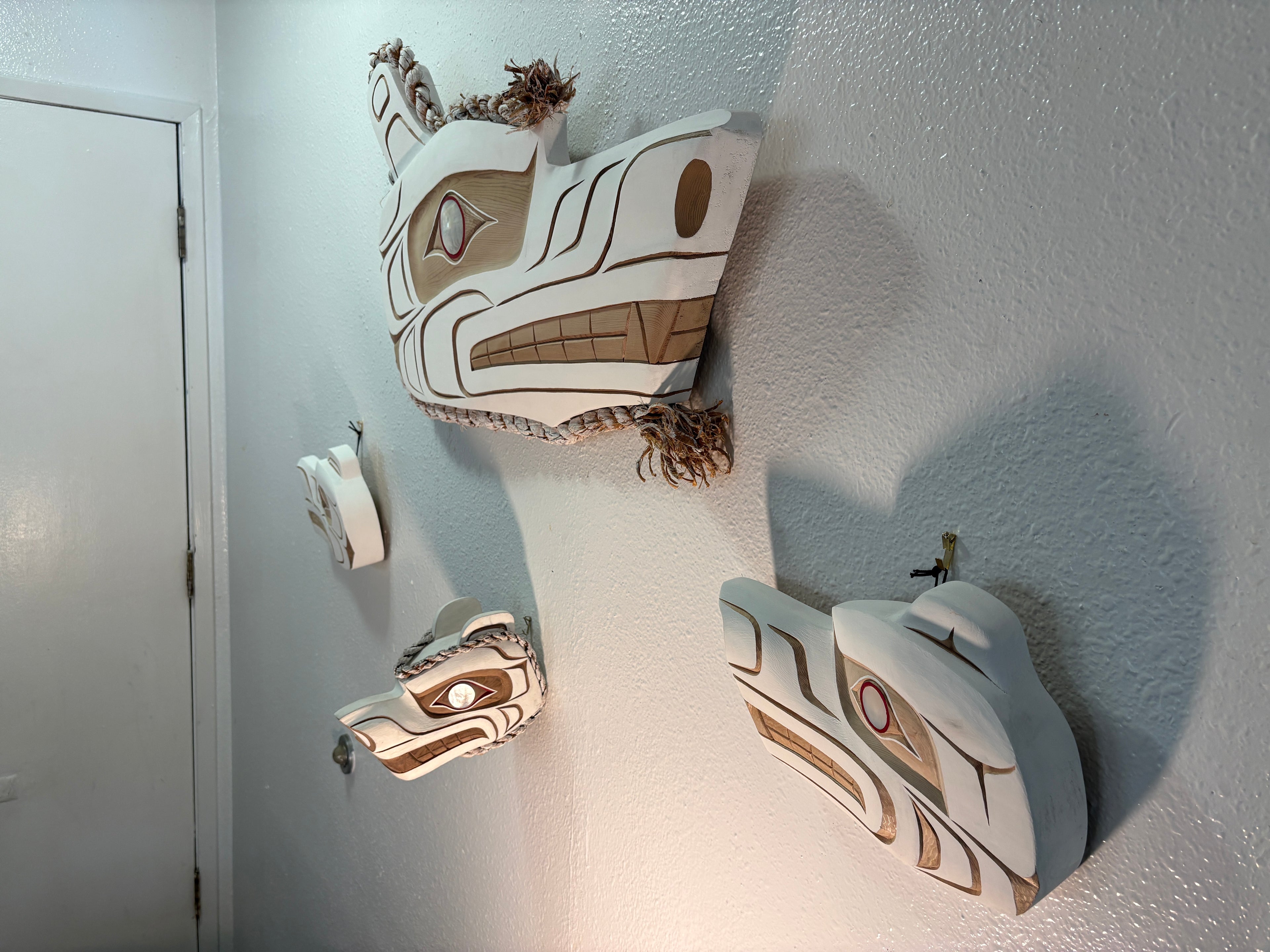 Kwakwaka’wakw Northwest Coast Indigenous carving by Morris Johnny 2026 WHITE WOLF