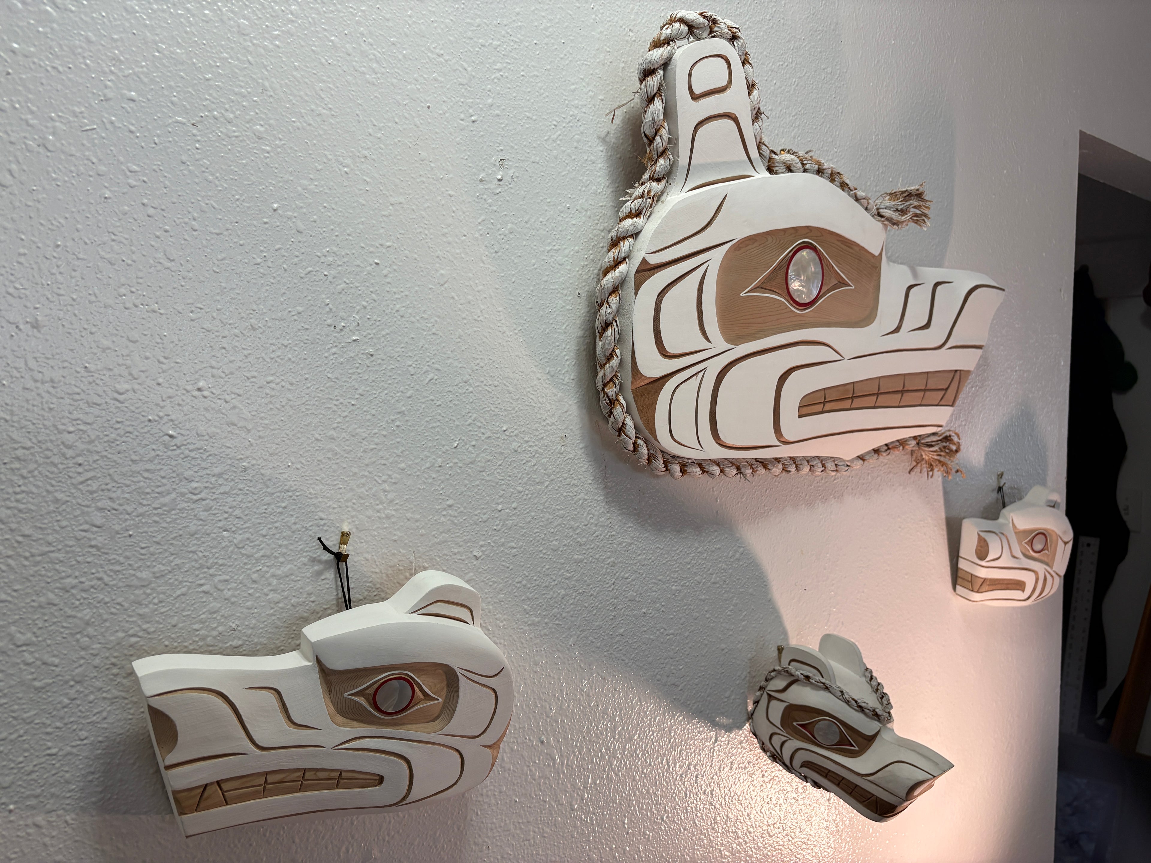 Kwakwaka’wakw Northwest Coast Indigenous carving by Morris Johnny 2026 WHITE WOLF