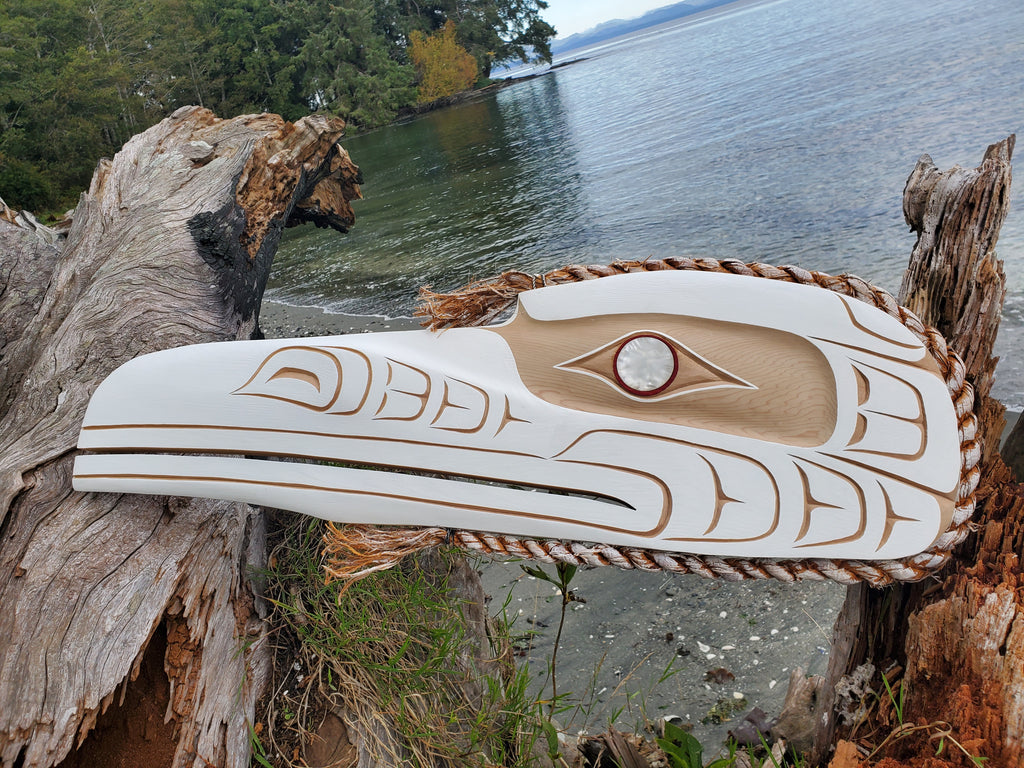 Northwest Coast Indigenous Art, Morris Johnny Carver, First Nations White Raven