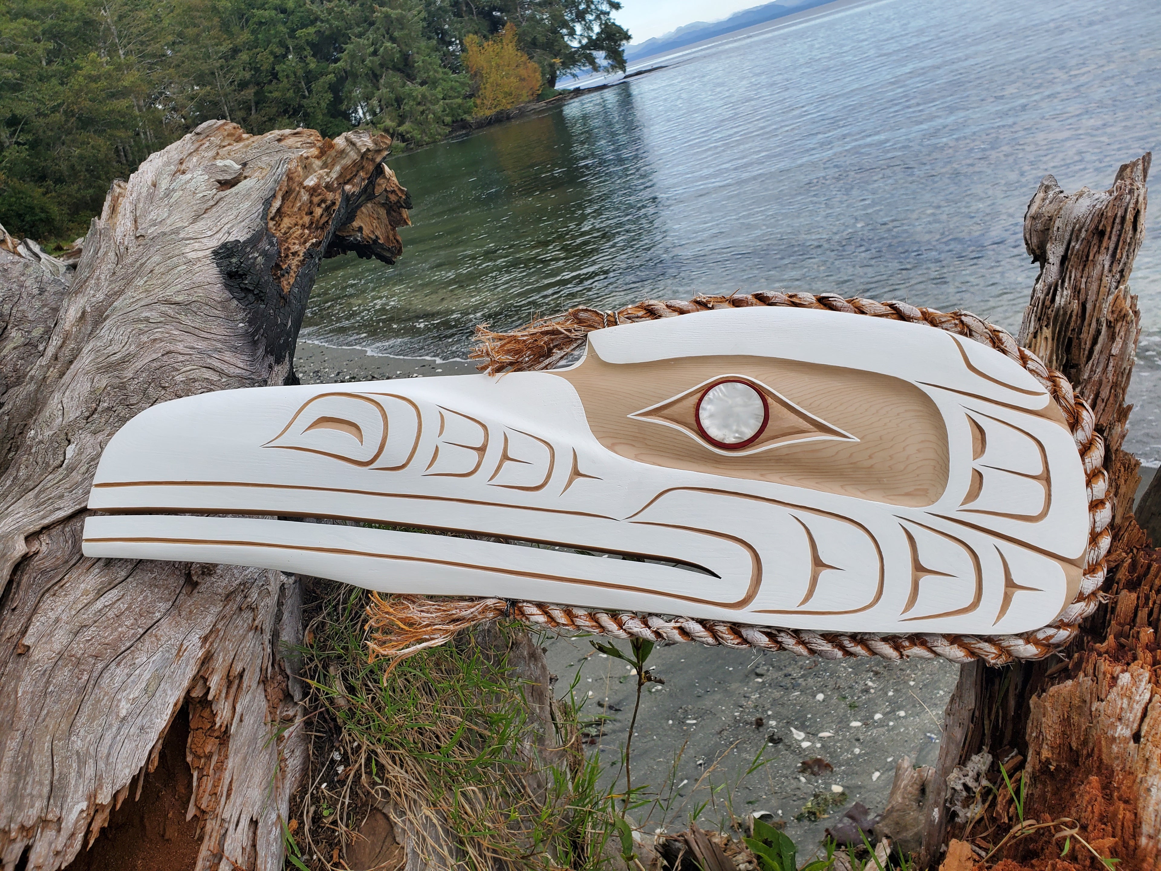 Northwest Coast Indigenous Art, Morris Johnny Carver, First Nations White Raven