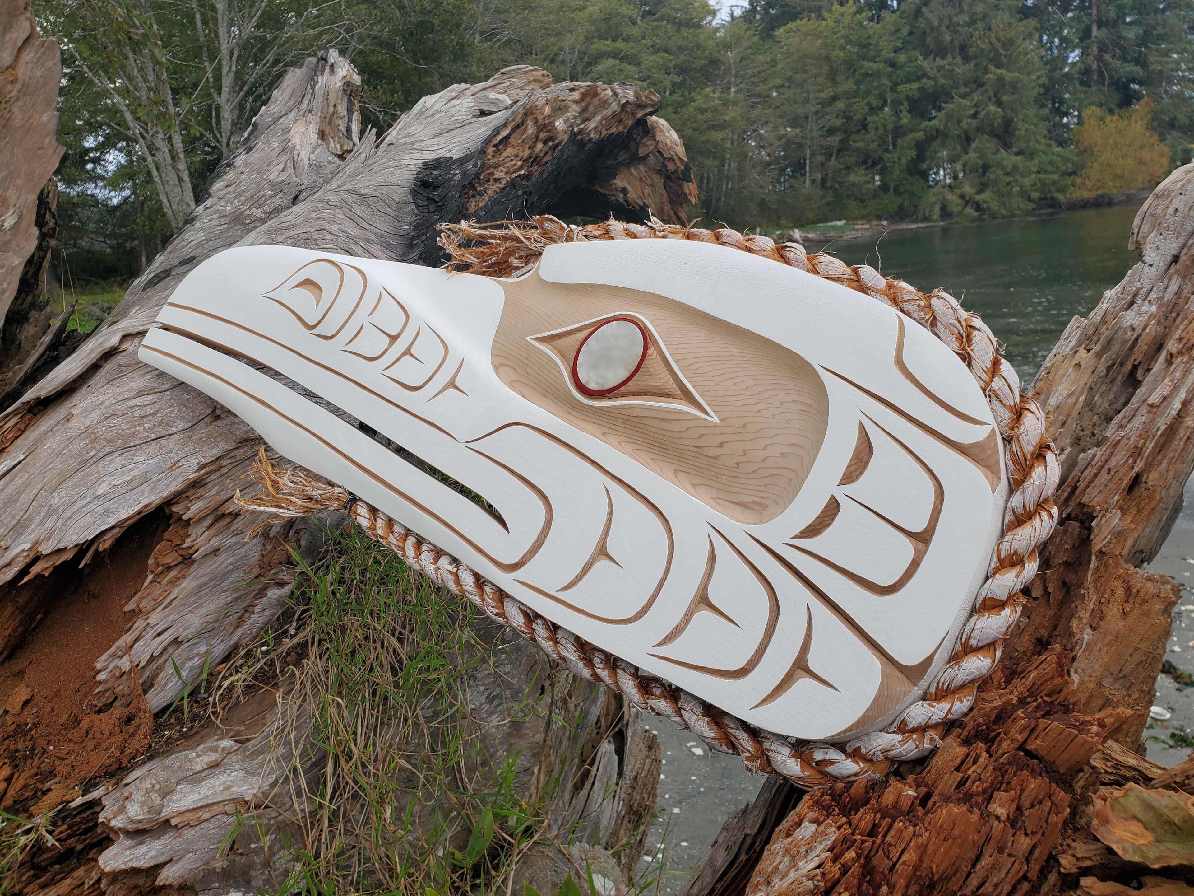 Northwest Coast Indigenous Art, Morris Johnny Carver, First Nations White Raven