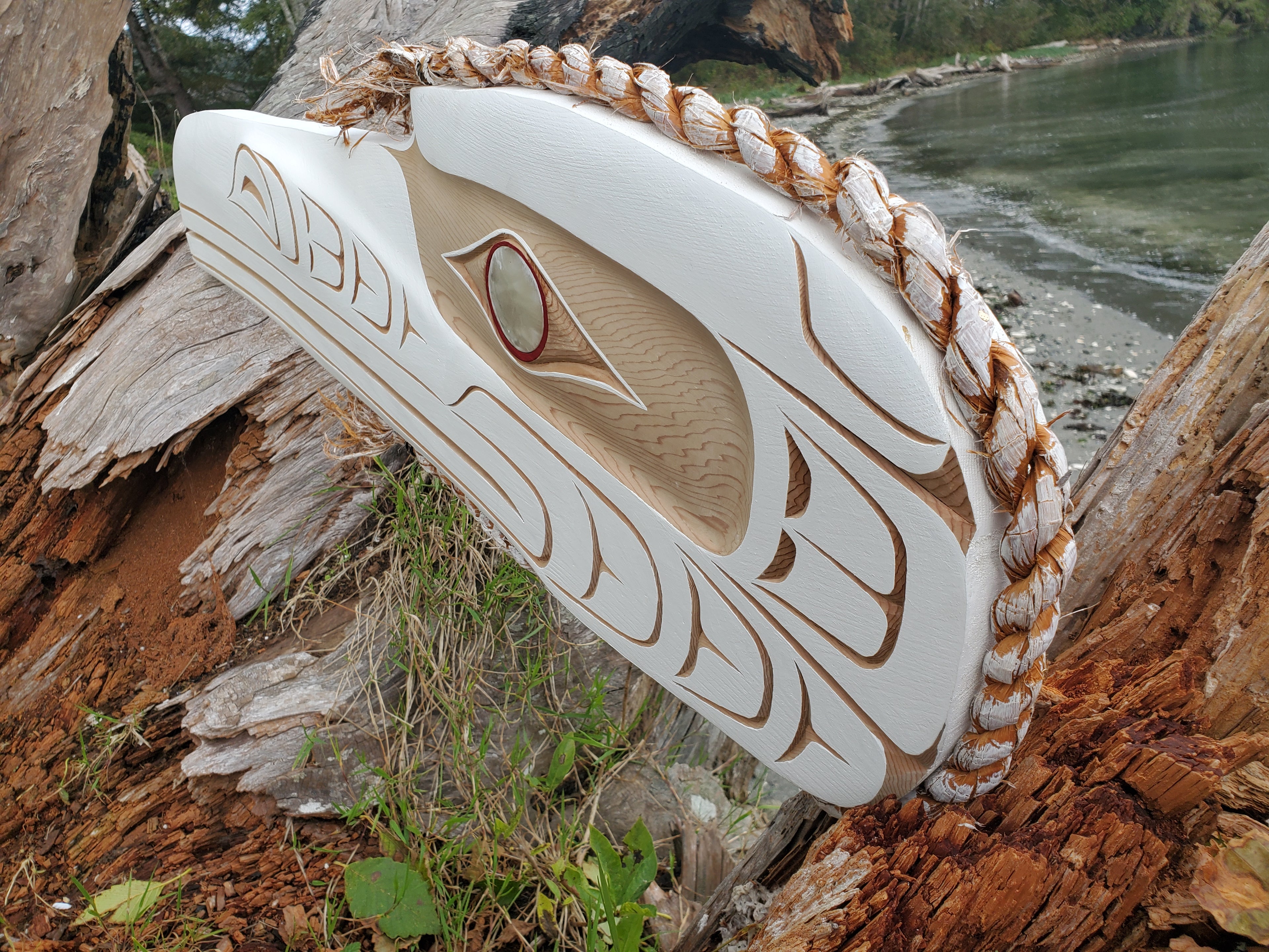 Northwest Coast Indigenous Art, Morris Johnny Carver, First Nations White Raven