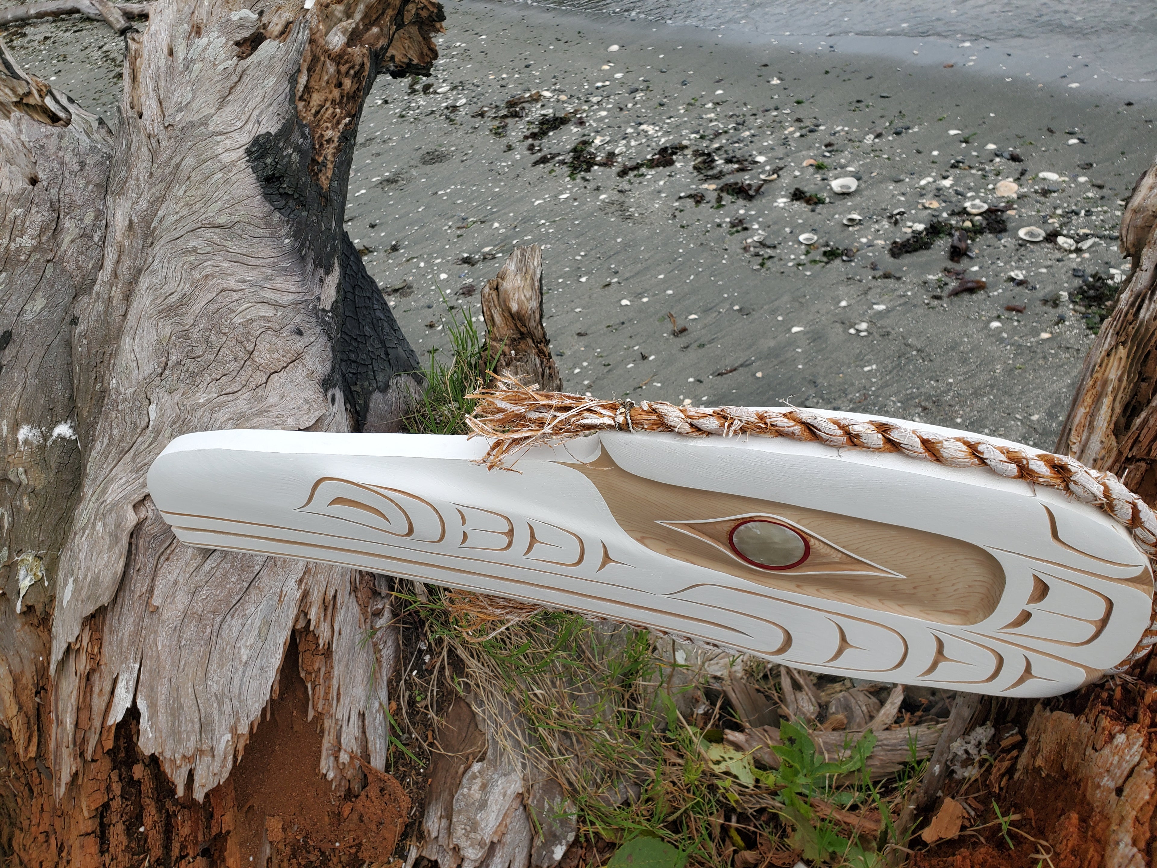 Northwest Coast Indigenous Art, Morris Johnny Carver, First Nations White Raven